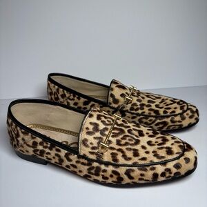Sam Edelman Size 9 M Lior Leopard Animal Print Calf Hair Loafer Flats Career